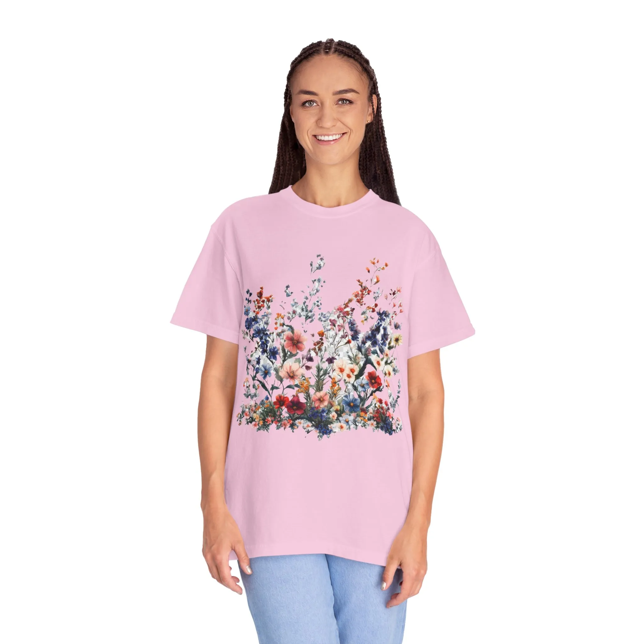 Floral Garden Unisex Garment-Dyed T-Shirt - Nature-Inspired Design - Image 35