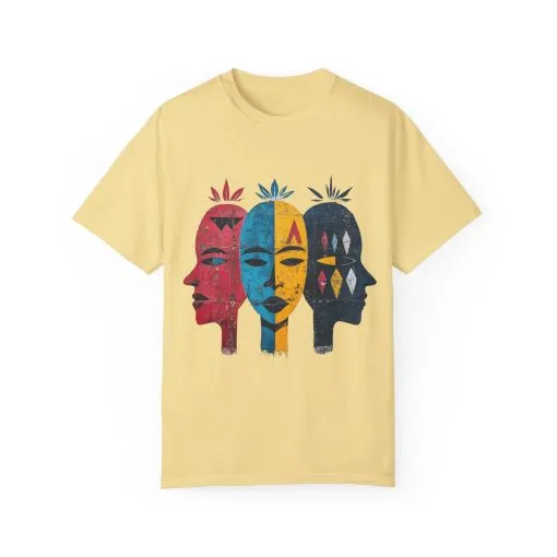 Vibrant Faces Unisex Garment-Dyed T-Shirt - Artistic Expression for Everyday Wear - Image 13