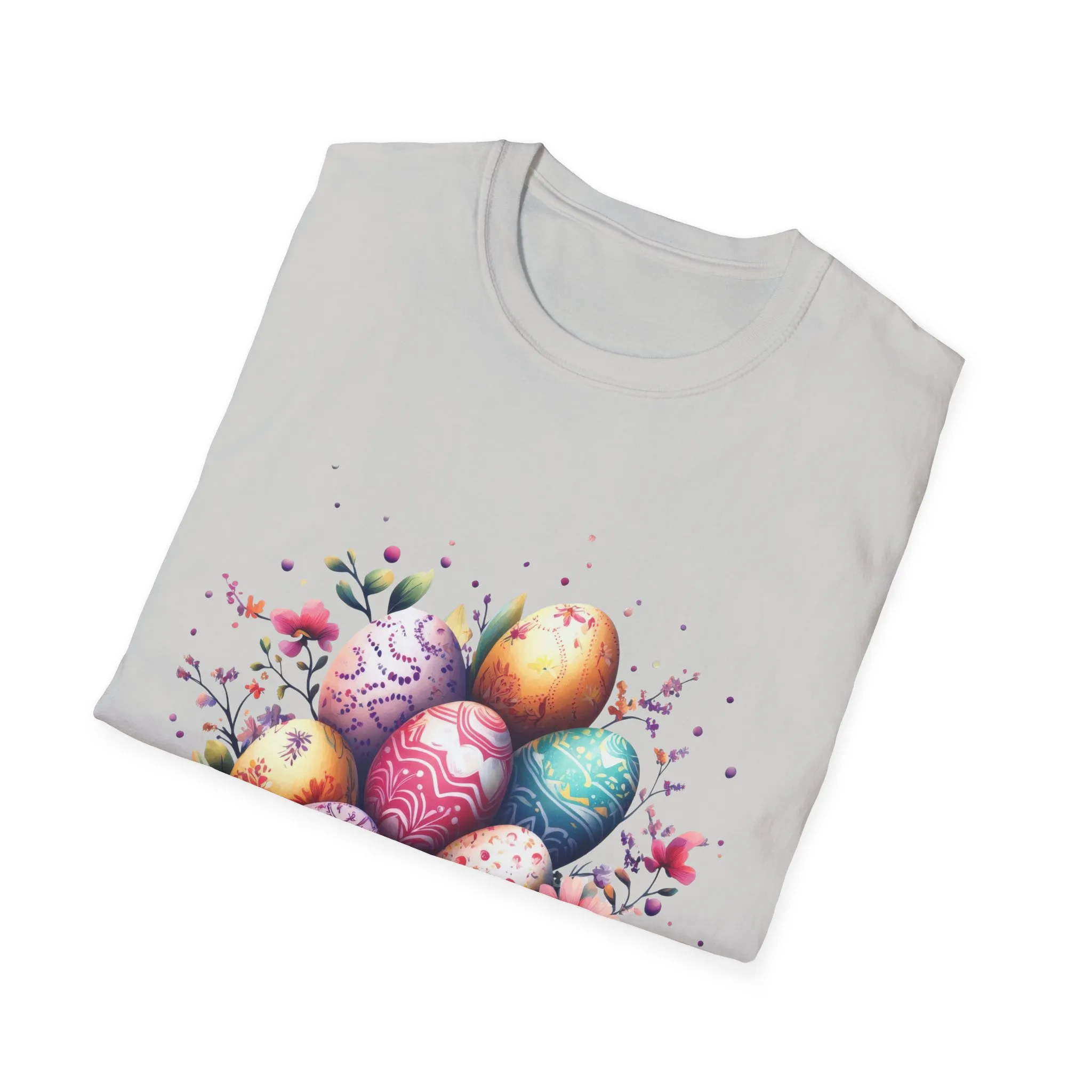 Easter Egg Floral Unisex Softstyle T-Shirt - Vibrant Spring Design - Image 13