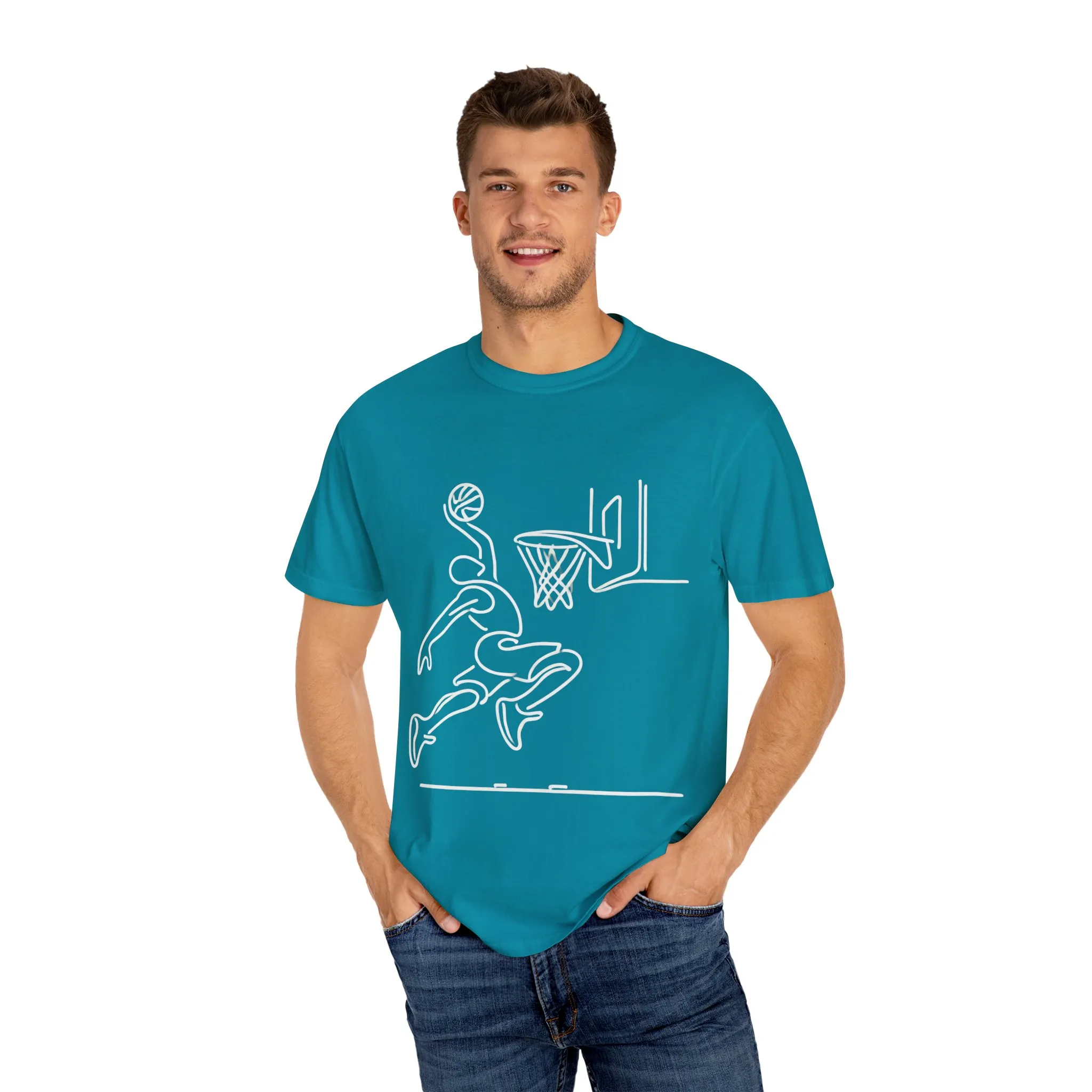 Unisex Basketball Outline T-shirt - Sporty Graphic Tee for Athletes - Image 15