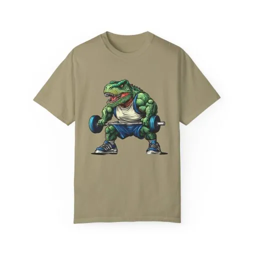 Gym Dinosaur Unisex Garment-Dyed T-Shirt - Fitness Tee for Workout Enthusiasts - Image 6