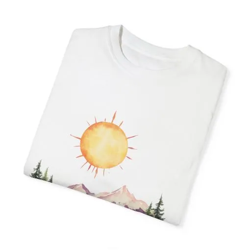 Sunrise Mountain Unisex T-shirt - Nature Lovers Tee - Image 3
