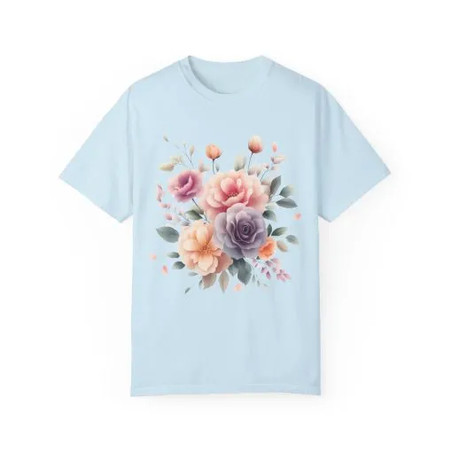 Floral Garden Unisex Garment-Dyed T-Shirt | Soft and Stylish Tee for Spring and Summer Occasions - Image 21