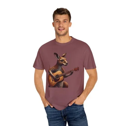 Cool Kangaroo Playing Guitar Unisex T-Shirt - Unique Gift for Music Lovers - Image 11