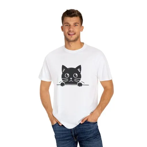 Cute Cat Design Unisex Garment-Dyed T-Shirt - Perfect for Animal Lovers - Image 3