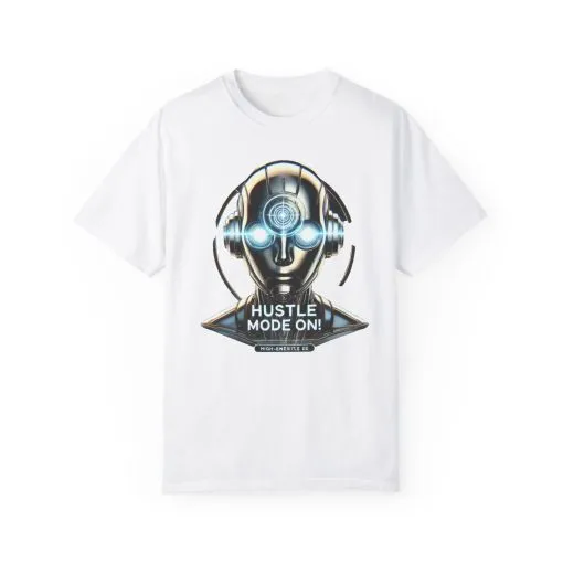 Hustle Mode On Unisex Garment-Dyed T-Shirt - Motivational Graphic Tee - Image 5