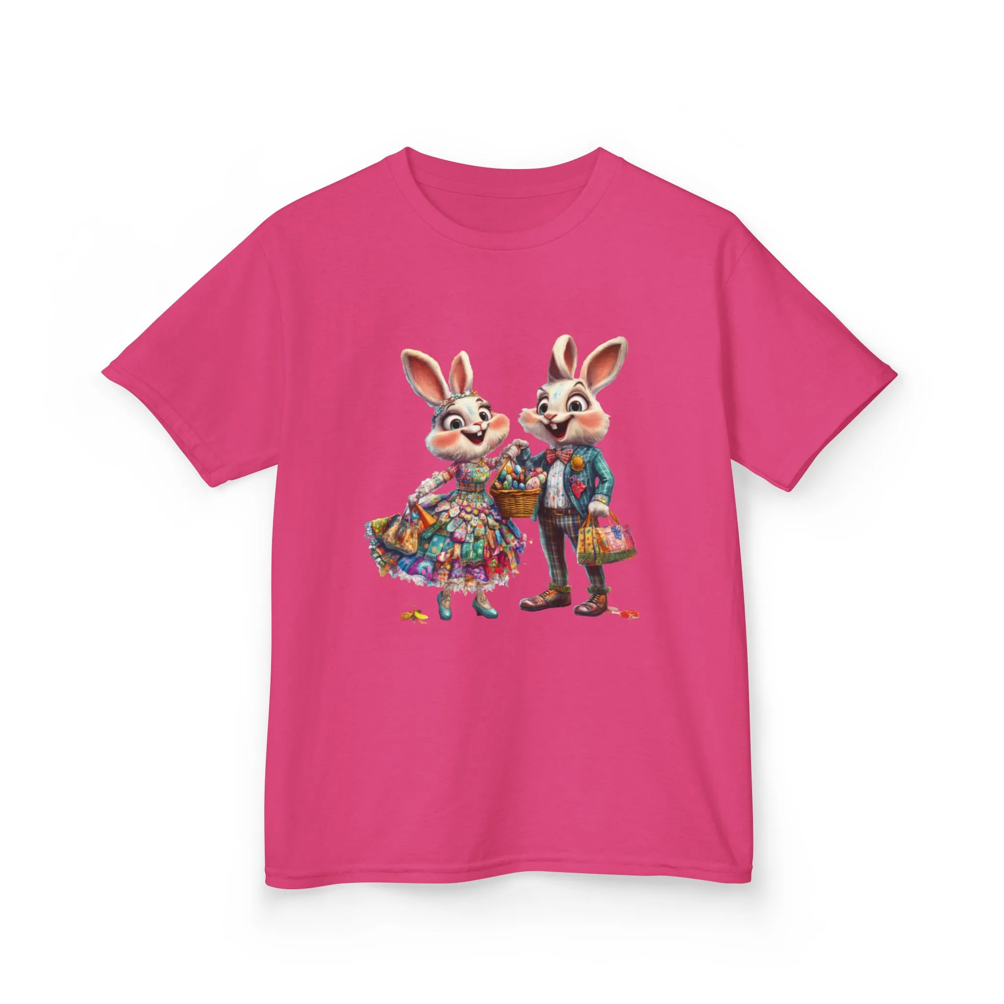 Adorable Bunny Couple Kids Tee - Perfect for Easter Celebrations - Image 35