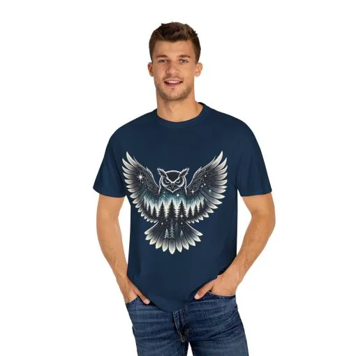 Unisex Garment-Dyed Owl T-Shirt | Nature-Inspired Design for Outdoor Lovers - Image 27