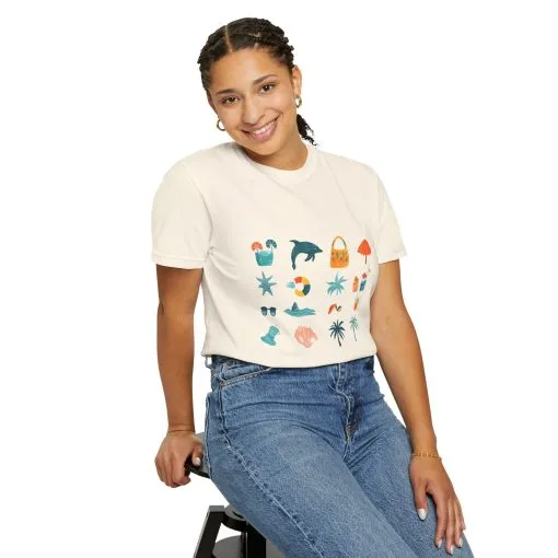 Tropical Vibes Unisex Garment-Dyed T-Shirt | Beach Life Design - Image 7
