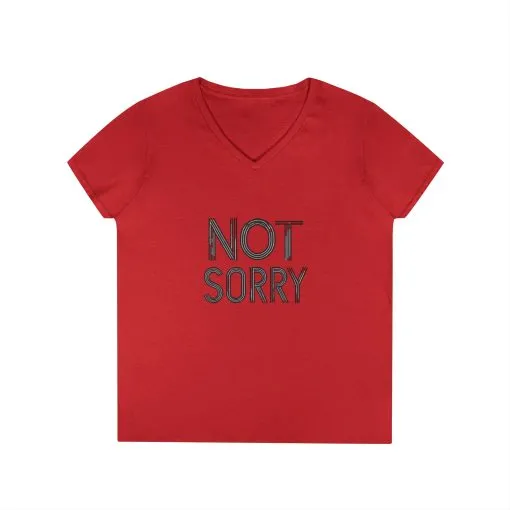 Not Sorry Ladies' V-Neck T-Shirt - Casual Statement Tee for Confident Women - Image 11