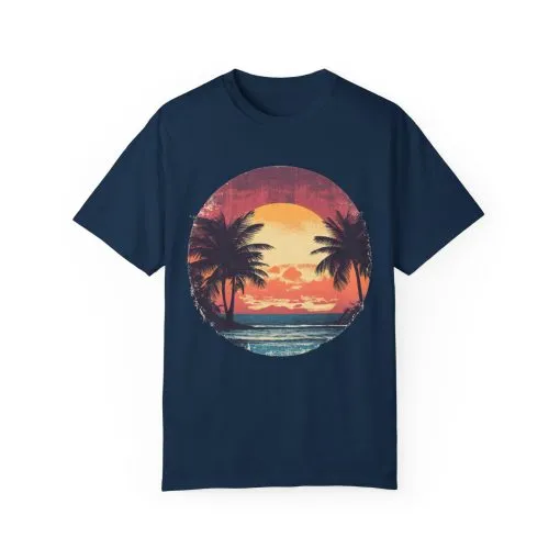 Unisex Garment-Dyed T-shirt | Sunset Beach Vibes Tee - Image 21