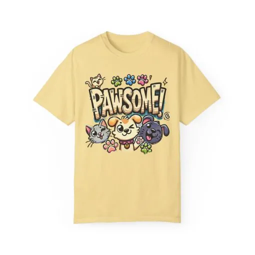 Pawsome Garment-Dyed T-Shirt for Animal Lovers - Image 25