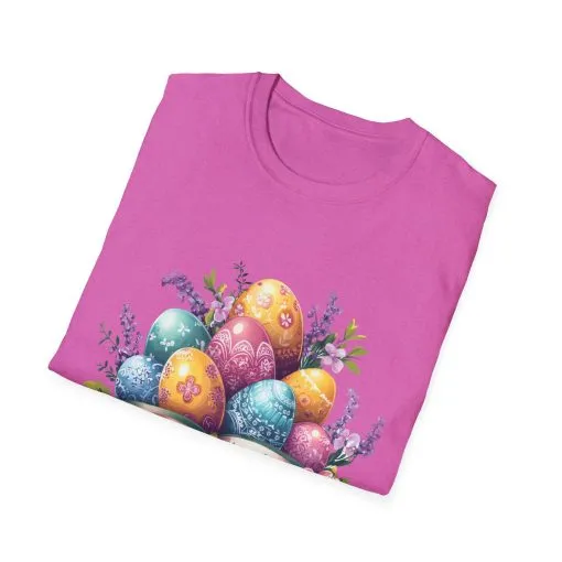 Easter Floral Eggs Unisex Softstyle T-Shirt - Image 54