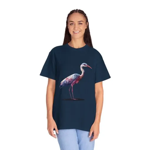 Geo Crane Unisex Garment-Dyed T-Shirt – Stylish Bird Graphic Tee for Nature Lovers - Image 43