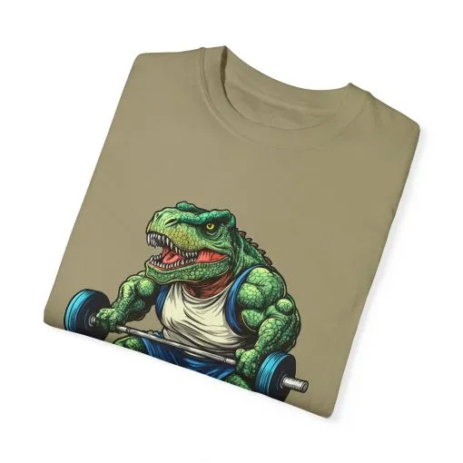 Gym Dinosaur Unisex Garment-Dyed T-Shirt - Fitness Tee for Workout Enthusiasts - Image 7