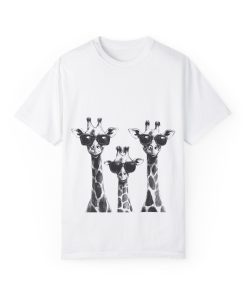 Cool Giraffe Sunglasses Unisex Garment-Dyed T-shirt
