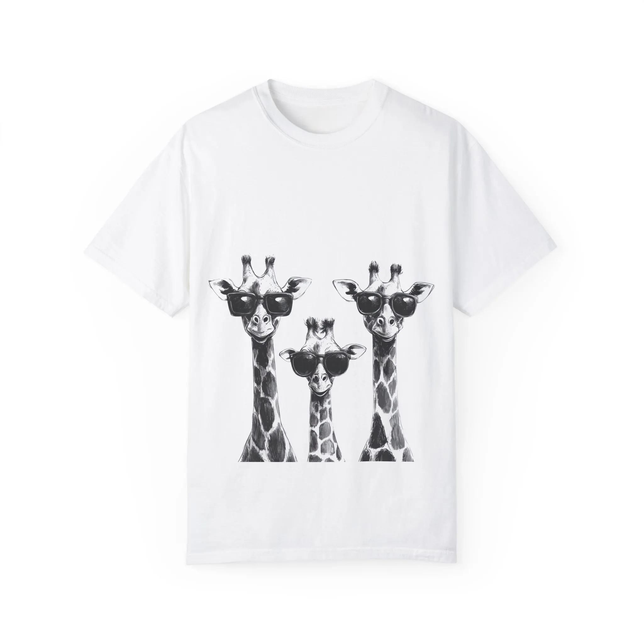 Cool Giraffe Sunglasses Unisex Garment-Dyed T-shirt