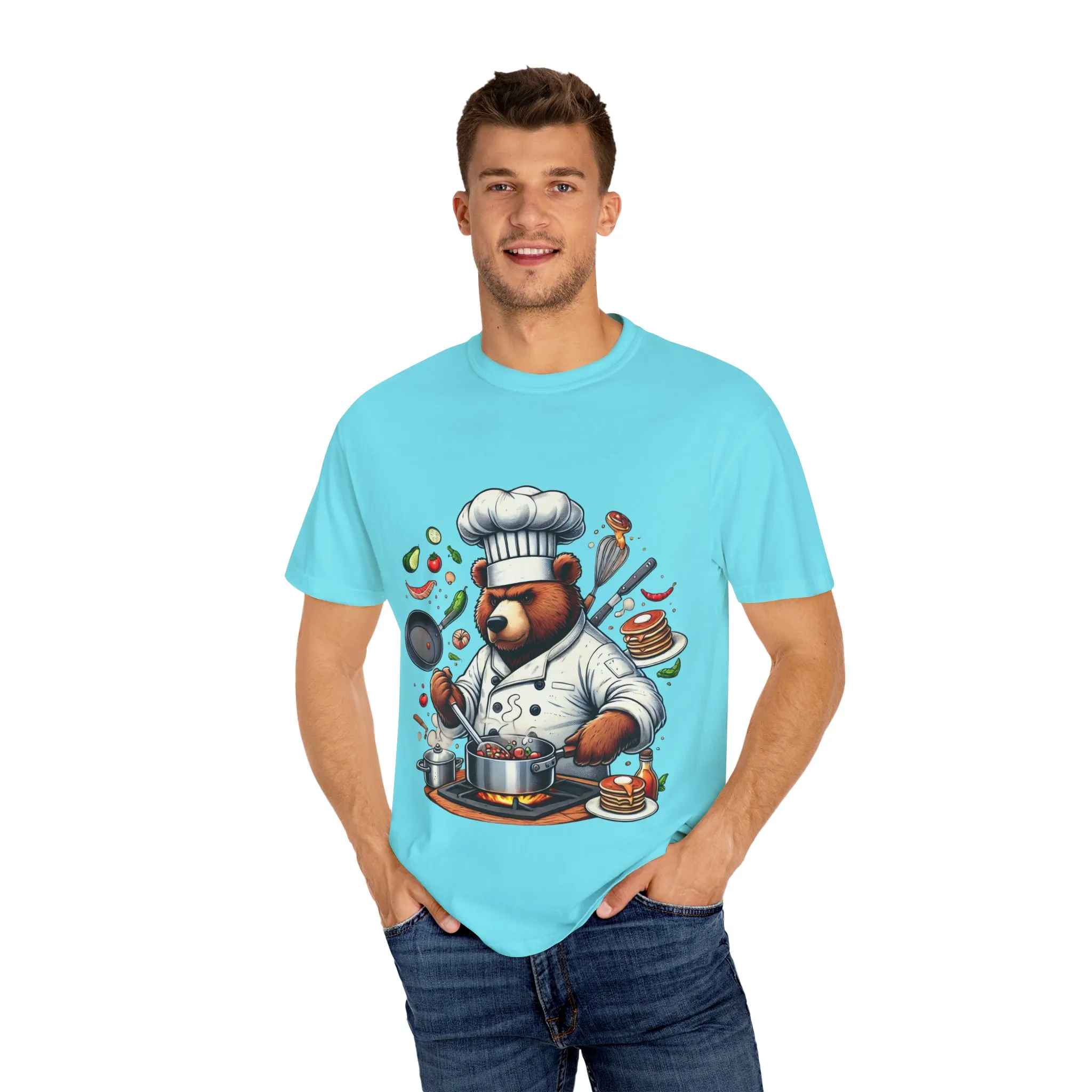 Chef Bear Unisex Garment-Dyed T-Shirt - Perfect for Cooking Lovers and Foodies - Image 31