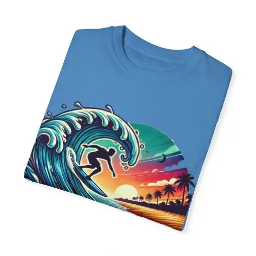 Ride the Tide Unisex Garment-Dyed T-shirt - Surfing Inspired Graphic Tee - Image 26