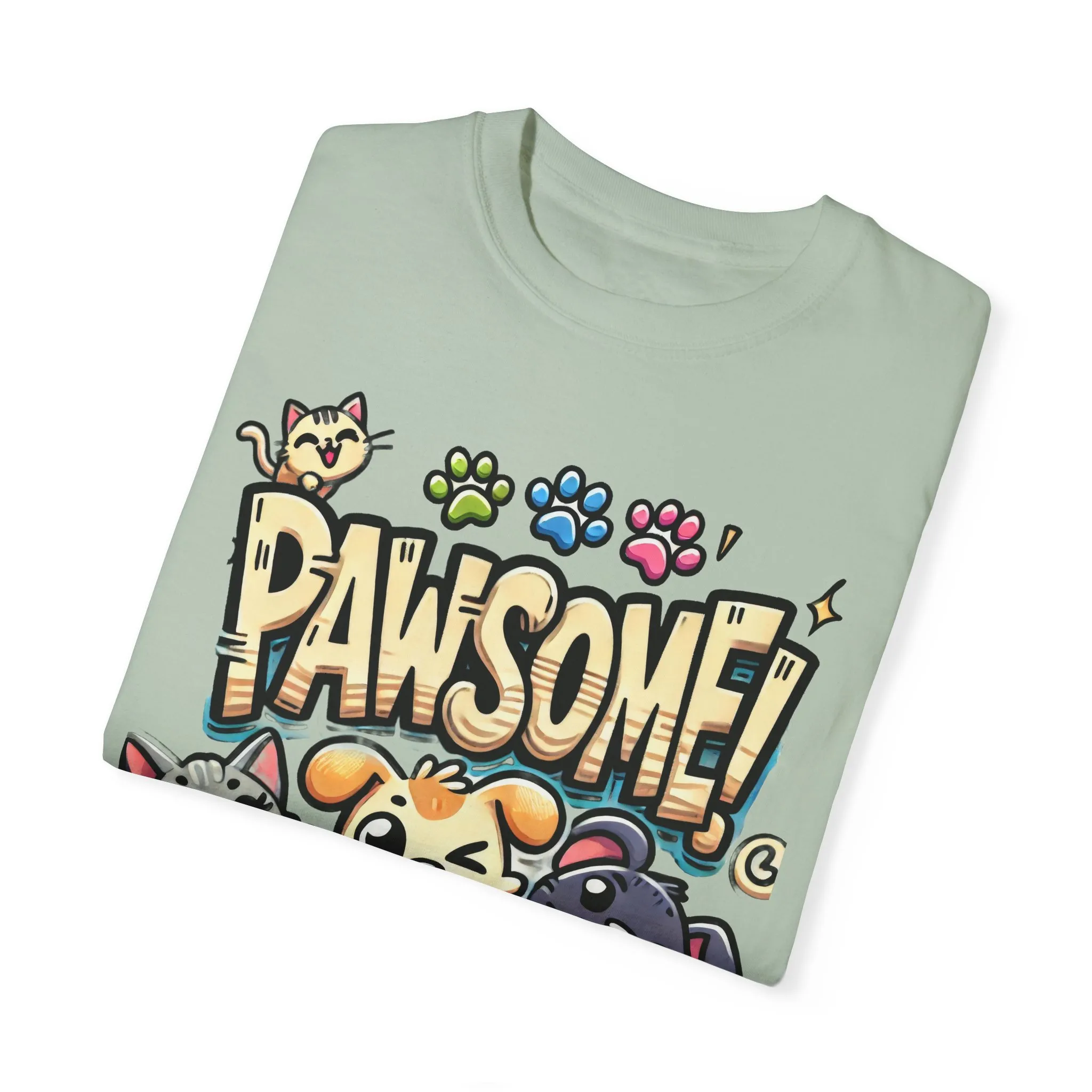Pawsome Garment-Dyed T-Shirt for Animal Lovers - Image 34
