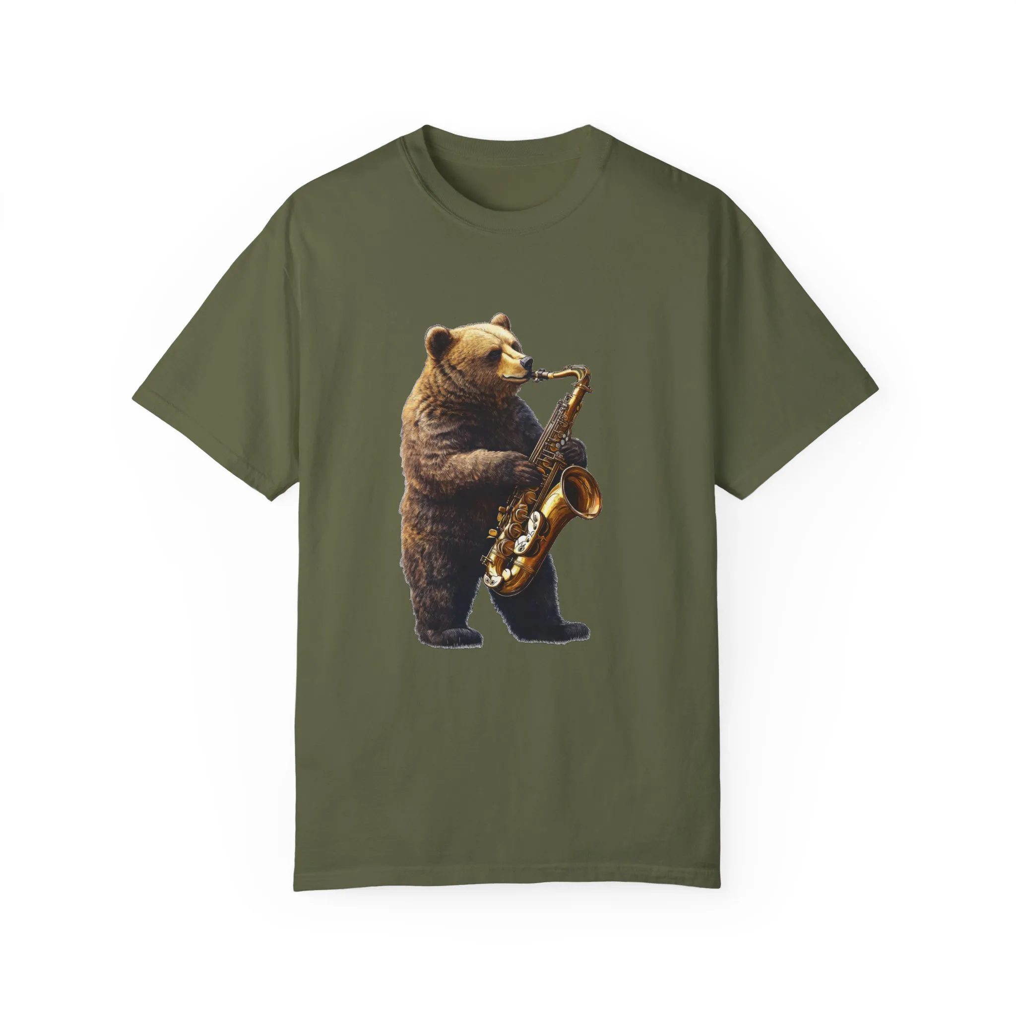 Jazz Bear Unisex Garment-Dyed T-Shirt - Image 17
