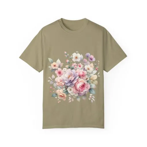 Floral Bliss Unisex Garment-Dyed T-Shirt – Perfect for Spring Celebrations and Everyday Wear - Image 17