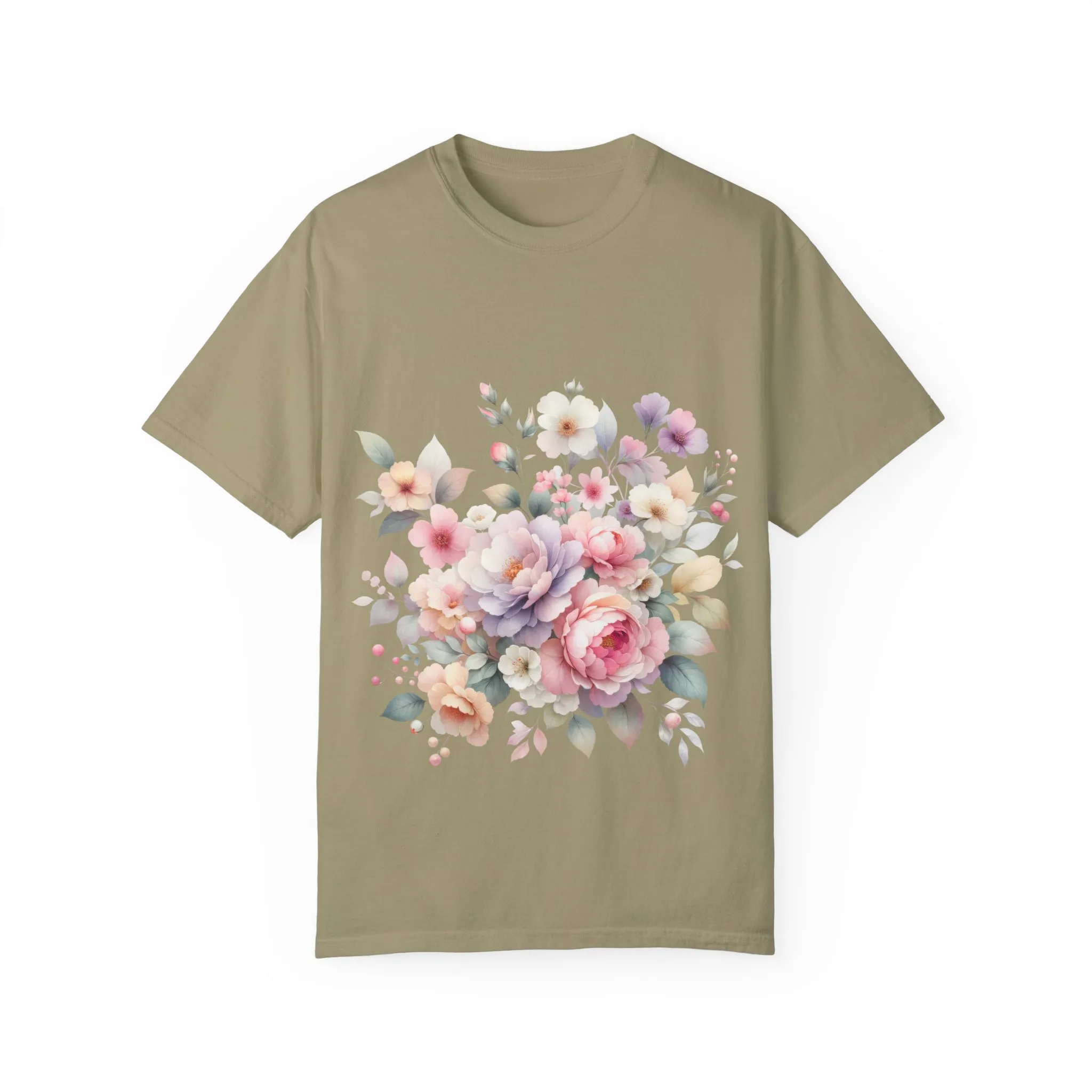 Floral Bliss Women's Garment-Dyed T-Shirt – Perfect for Spring Celebrations and Everyday Wear - Image 17