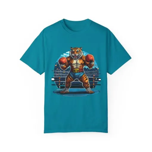 Boxing Tiger Unisex Garment-Dyed T-shirt | Sporty, Bold Graphic Tee for Animal Lovers - Image 13