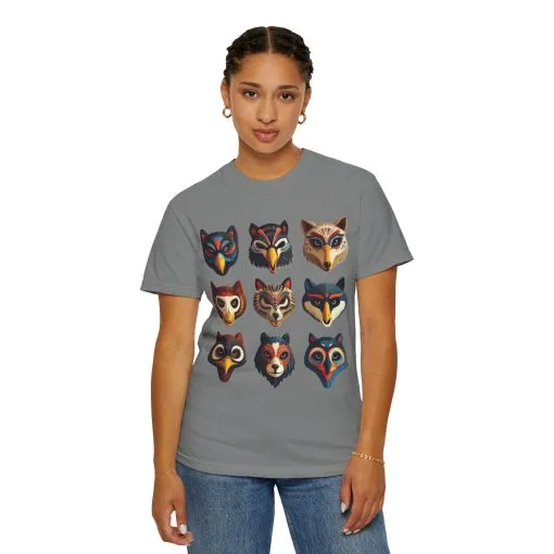 Wild Animal Masks Unisex Garment-Dyed T-Shirt - Image 4