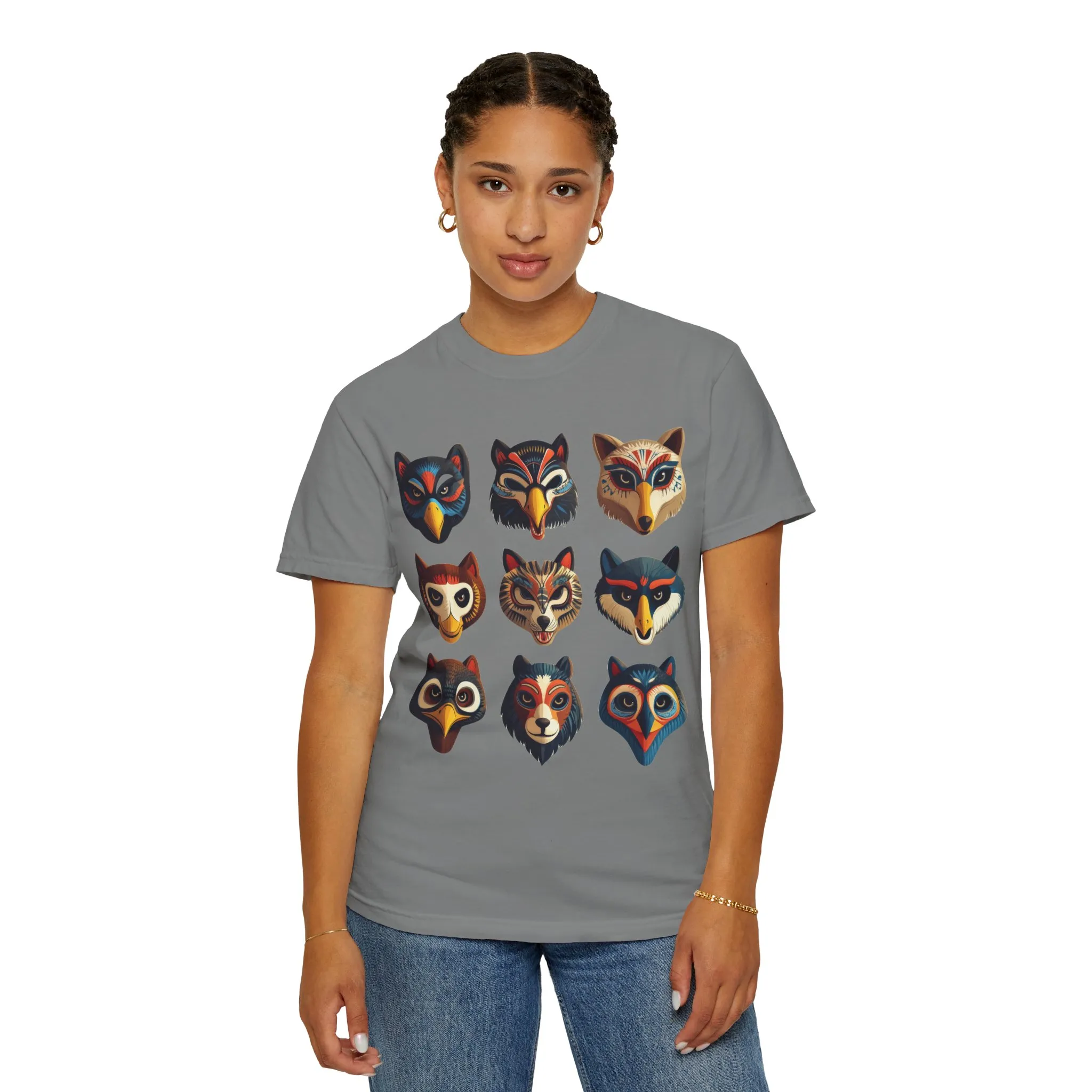 Wild Animal Masks Unisex Garment-Dyed T-Shirt - Image 4