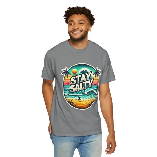 Stay Salty Unisex Garment-Dyed T-Shirt – Perfect for Beach Lovers & Summer Vibes - Image 20