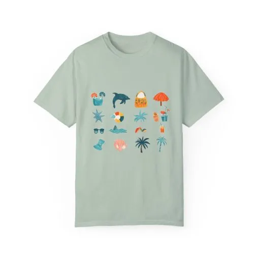Tropical Vibes Unisex Garment-Dyed T-Shirt | Beach Life Design - Image 17