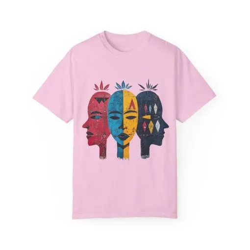 Vibrant Faces Unisex Garment-Dyed T-Shirt - Artistic Expression for Everyday Wear - Image 25