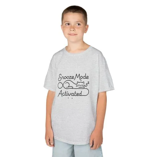 Kids 'Snooze Mode Activated' Heavy Cotton Tee - Fun Sleepy T-Shirt for Boys and Girls - Image 4