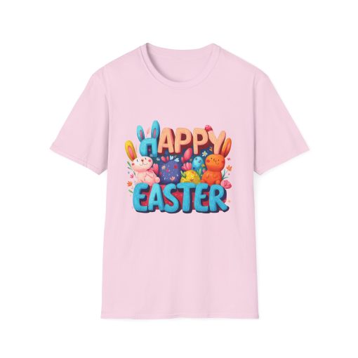 Happy Easter Unisex Softstyle T-Shirt - Fun Spring Bunny Design - Image 61