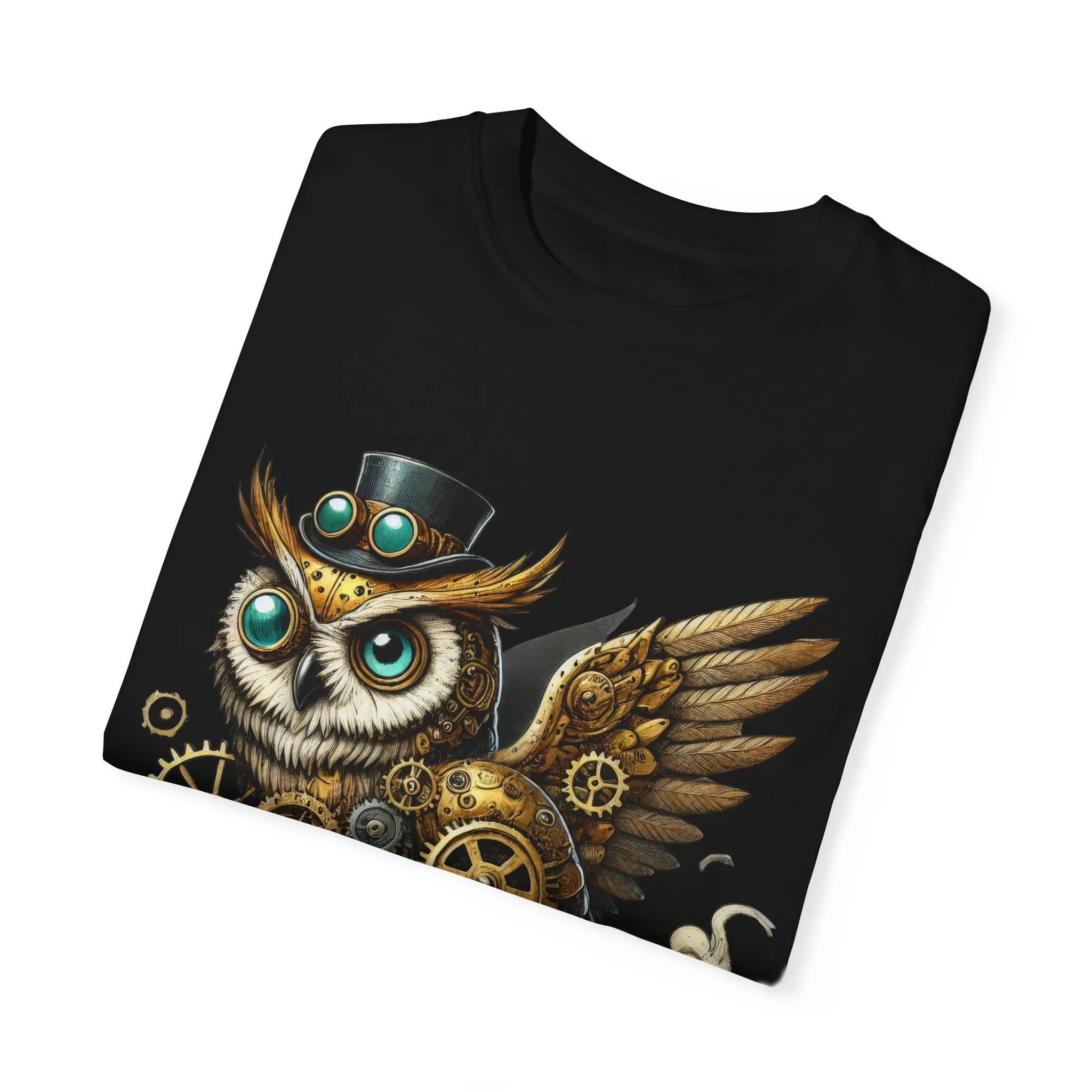 Steampunk Owl Unisex Garment-Dyed T-Shirt - Image 34