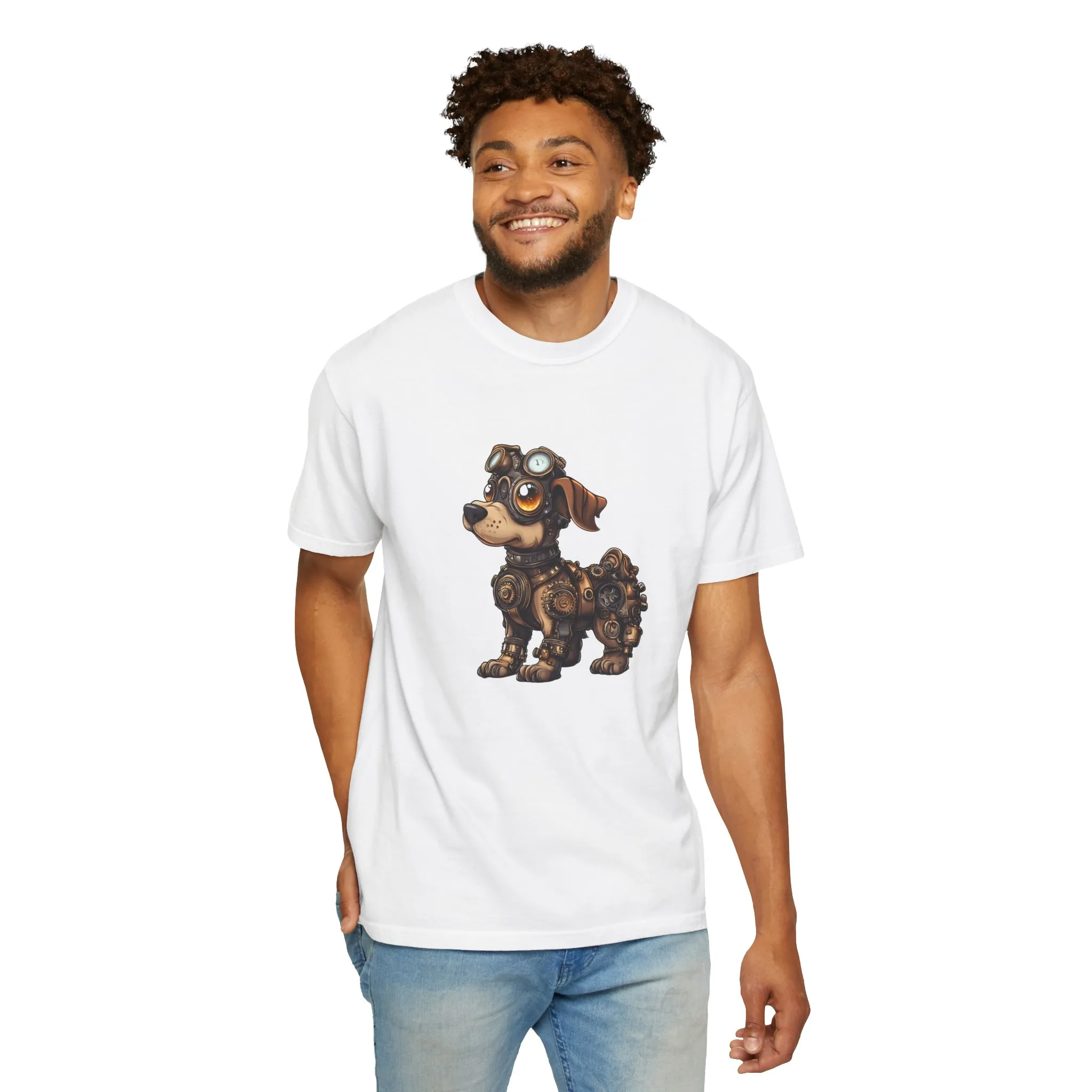 Steampunk Dog T-Shirt | Unisex Garment-Dyed Tee for Animal Lovers - Image 4