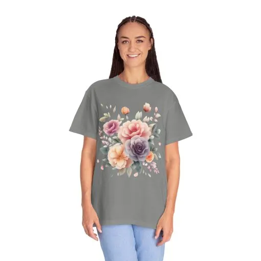 Floral Garden Unisex Garment-Dyed T-Shirt | Soft and Stylish Tee for Spring and Summer Occasions - Image 31