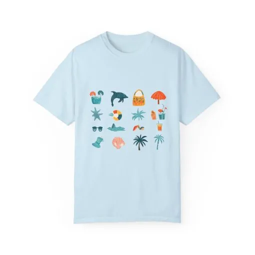 Tropical Vibes Unisex Garment-Dyed T-Shirt | Beach Life Design - Image 21