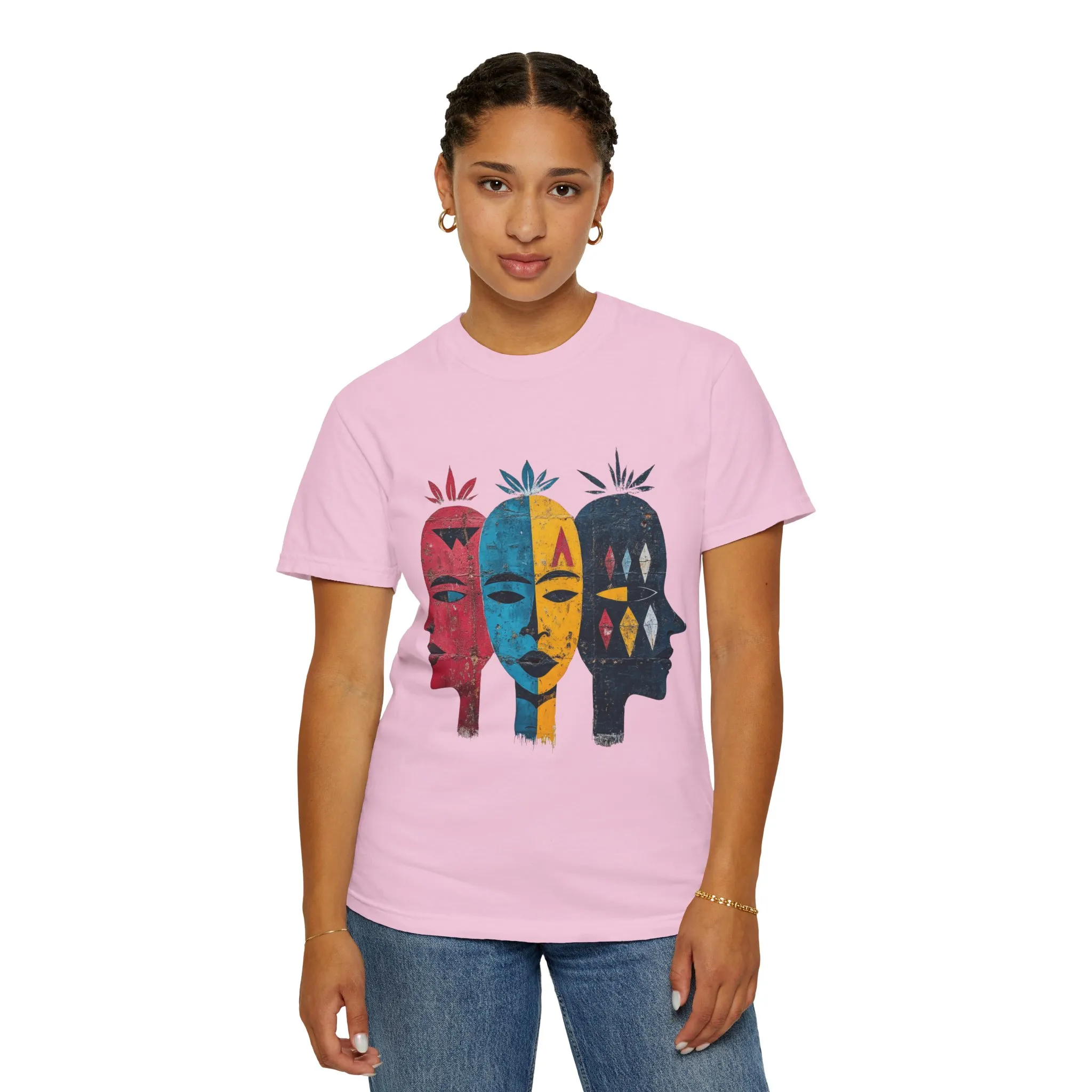 Vibrant Faces Unisex Garment-Dyed T-Shirt - Artistic Expression for Everyday Wear - Image 27
