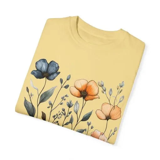 Floral Garden Unisex Garment-Dyed T-Shirt - Eco-Friendly Spring Wear - Image 14