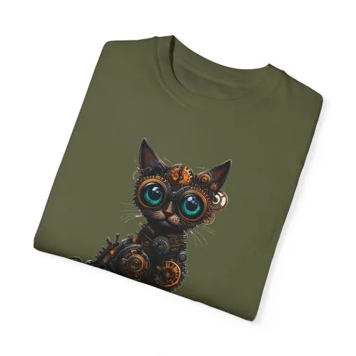 Steampunk Cat Unisex Garment-Dyed T-Shirt - Image 26