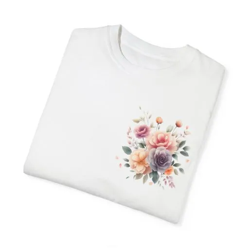 Floral Unisex Garment-Dyed T-shirt - Soft Summer Vibes