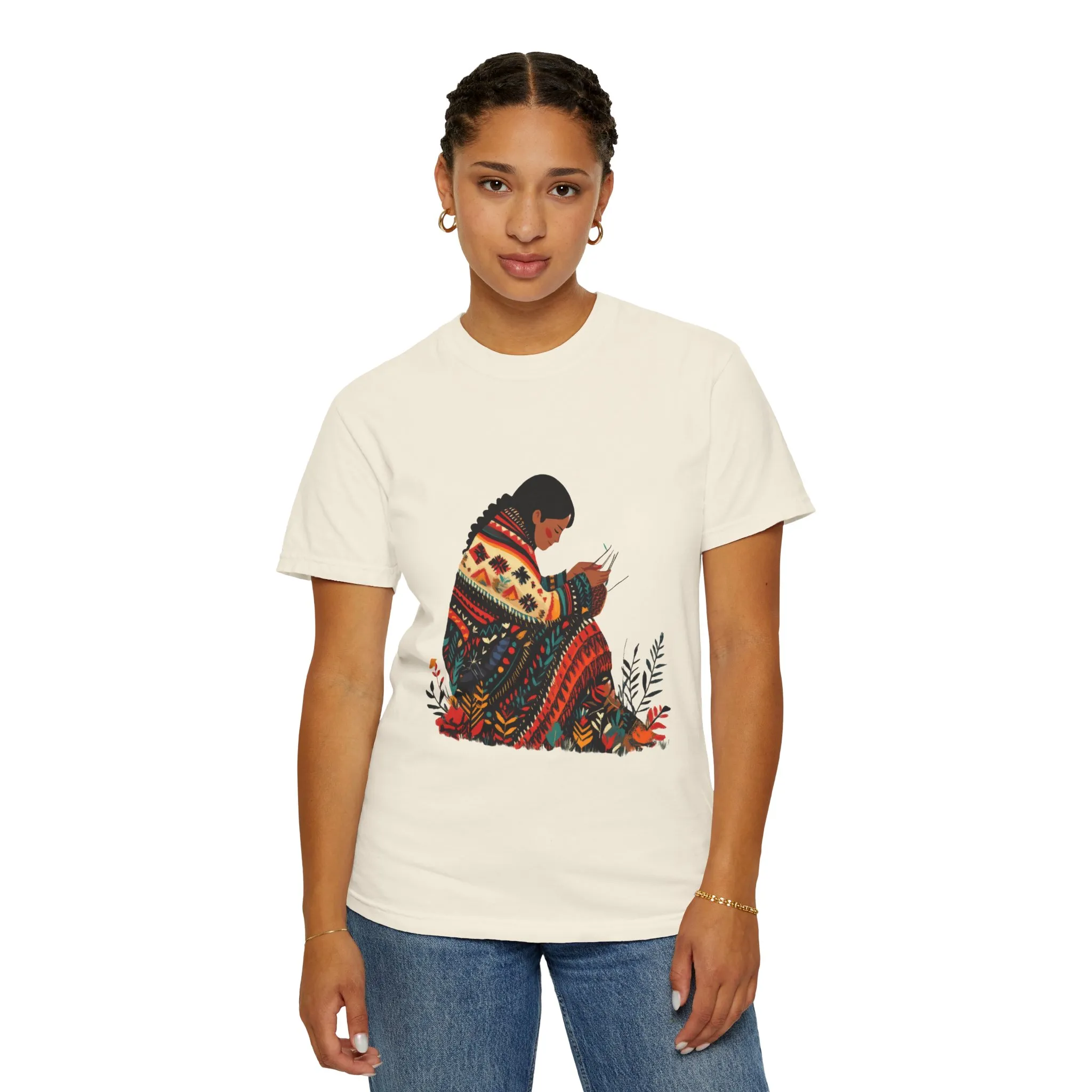 Cultural Heritage Unisex Garment-Dyed T-Shirt - Artisan Design - Image 11