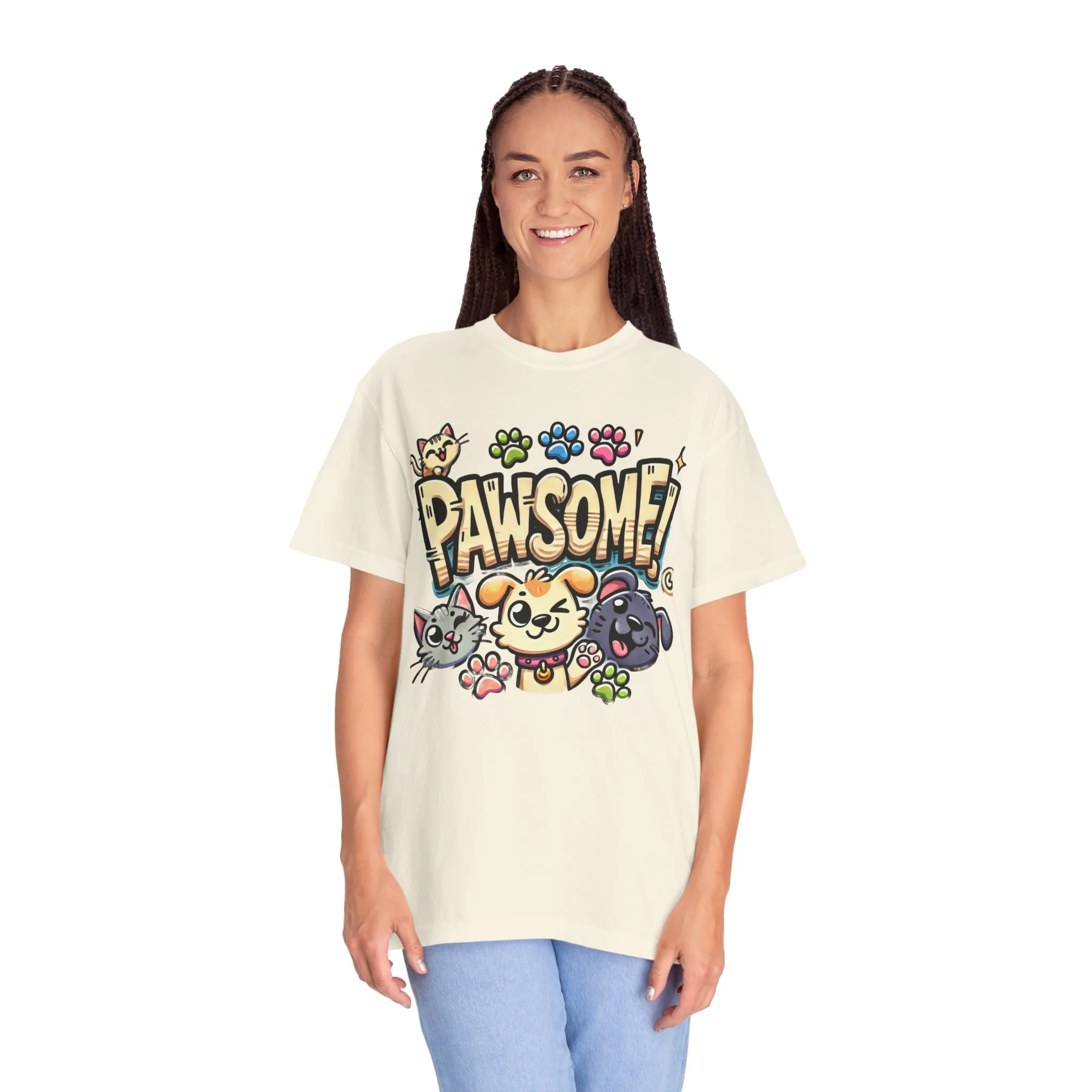 Pawsome Garment-Dyed T-Shirt for Animal Lovers - Image 16