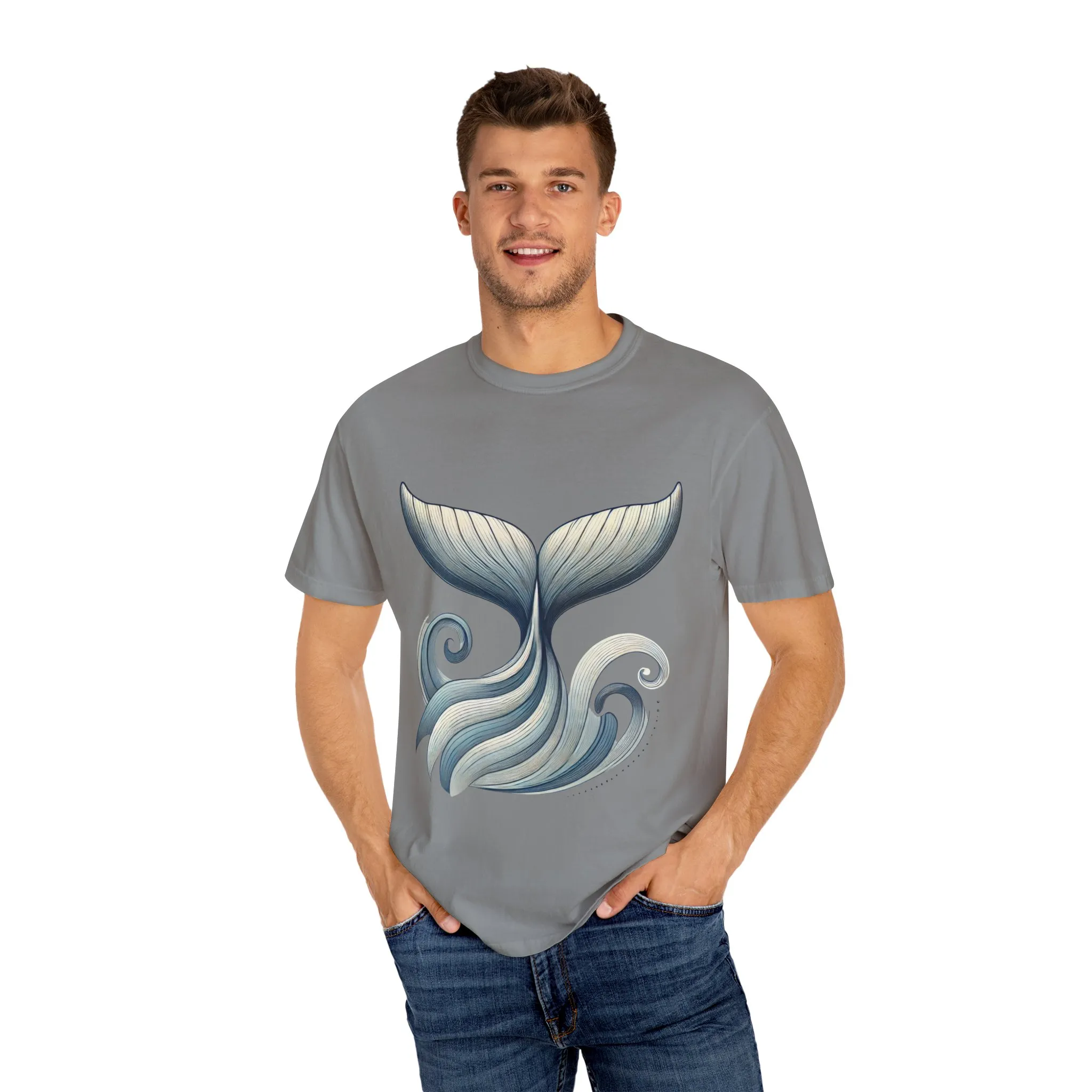 Whale Tail Garment-Dyed T-Shirt, Ocean-Inspired Design for Nature Lovers - Image 27