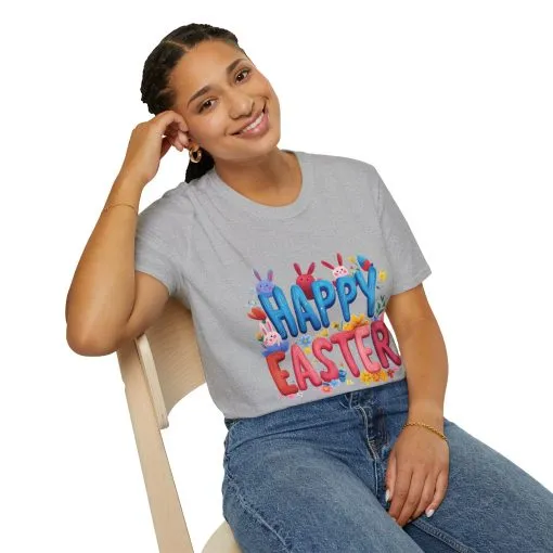 Easter Joy Unisex Softstyle T-Shirt - Spring Floral Design - Image 15