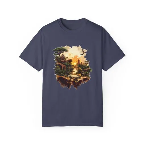 Adventure-Inspired Unisex Garment-Dyed T-Shirt with Nature Scene - Image 25