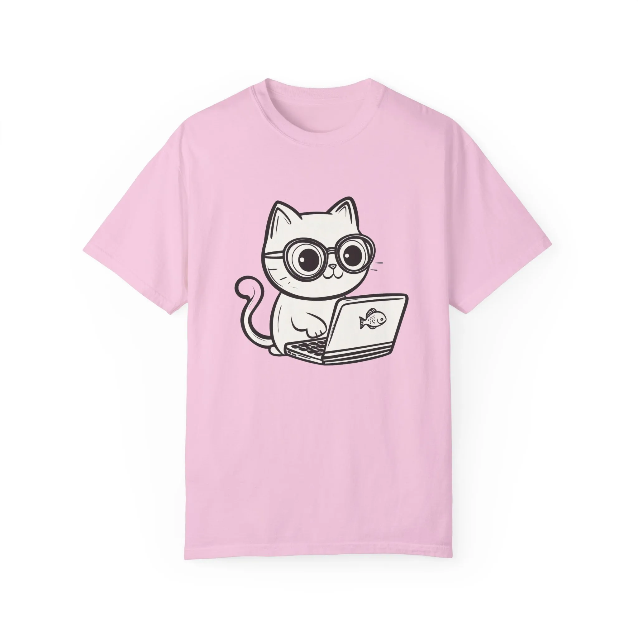 Cute Cat Gamer Unisex Garment-Dyed T-Shirt - Image 37