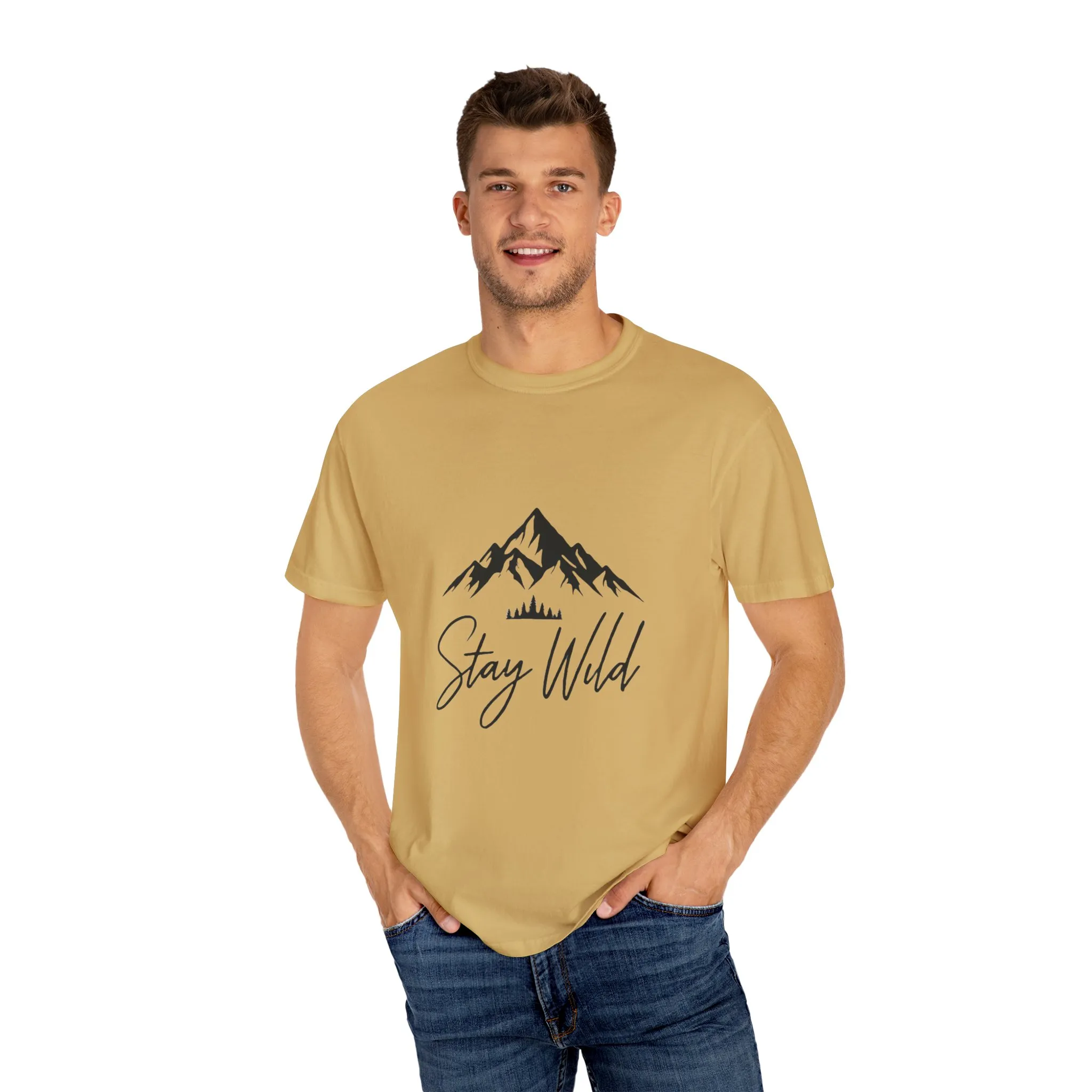 Stay Wild Unisex Garment-Dyed T-Shirt - Adventure & Nature Inspired - Image 11